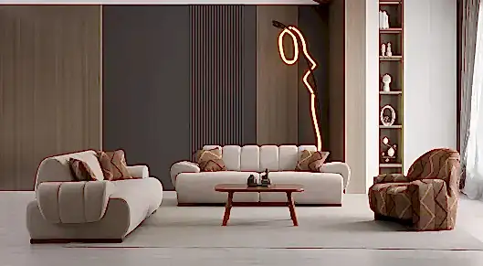 Truva Ahşap Ayaklı Yataklı Koltuk Takımı